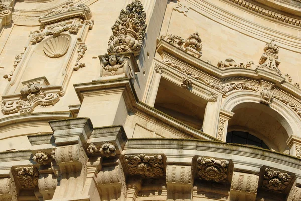 details and golden ornaments of Baroque architecture of the Cathedral of Lecce which is the Cathedral 