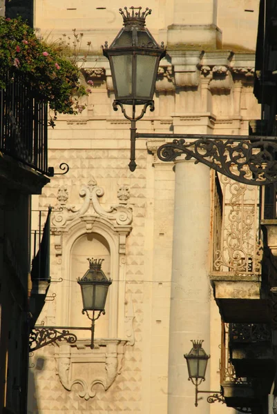 Detalles Ornamentos Dorados Arquitectura Barroca Catedral Lecce Que Catedral Maria — Foto de Stock