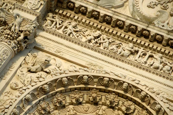 Архитектурные Детали Базилики Санта Кроче Замечательная Барочная Церковь Историческом Центре — стоковое фото