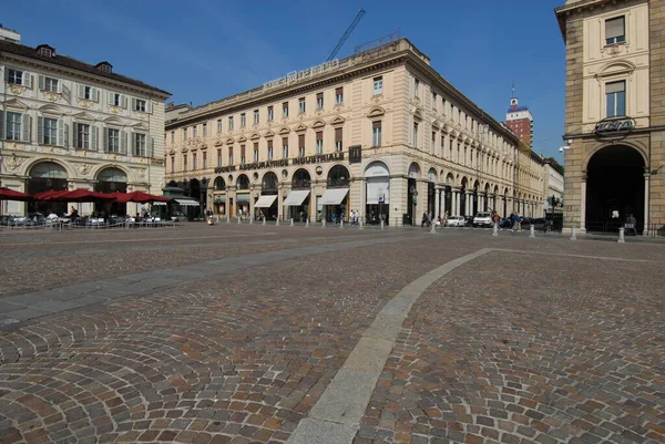 Piazza San Carlo Sala Estar Turim Famosa Por Seus Palácios — Fotografia de Stock
