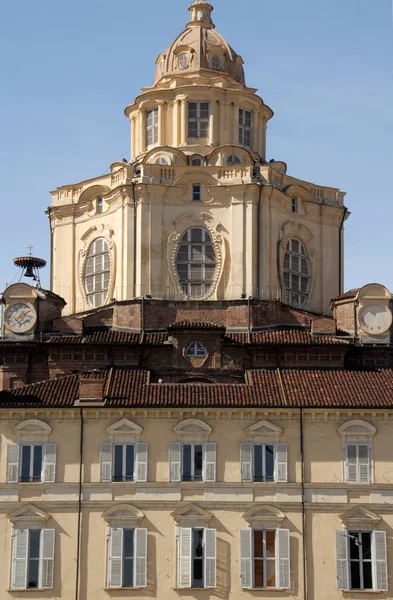 Real Church San Lorenzo Kyrka Turin Byggd Savoy Det Ligger — Stockfoto