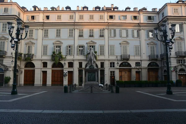 Piazza Carignano Ett Värdefullt Utrymme Centrum Turin Det Finns Carignano — Stockfoto