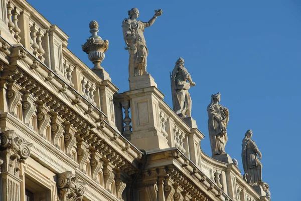 Columns Statues Bas Reliefs Ornaments Palazzo Madama Designed Juvarra 1720 — Stock Photo, Image