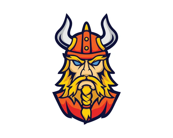 Viking Head Mascot Illustration Vector — 图库矢量图片