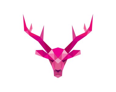 Sakin Geyik Başı Çokgen Illustrtaion Vektörü