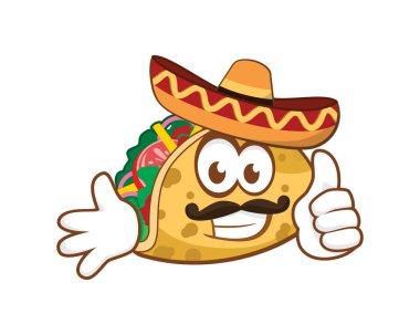 Gülümseyen Taco ve Tavsiye Etme Çizim Vektörü