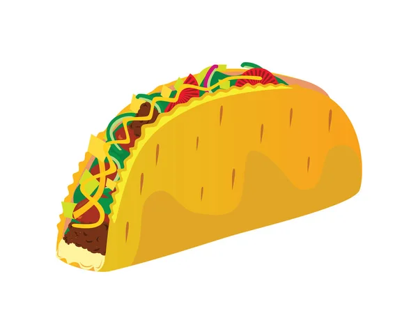 Läcker Och Läcker Taco Illustration Vektor — Stock vektor