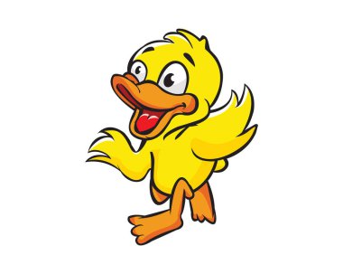 Happy and Playful Yellow Duck Illustration