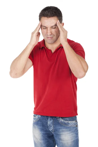 Homme avec un mal de tête — Photo