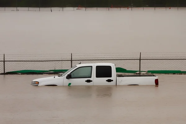 Truck Submerged in Flood Water — Stock Photo, Image