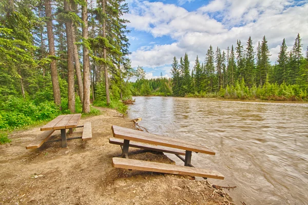 Flood Damaged Picnic Area — Stock Photo, Image