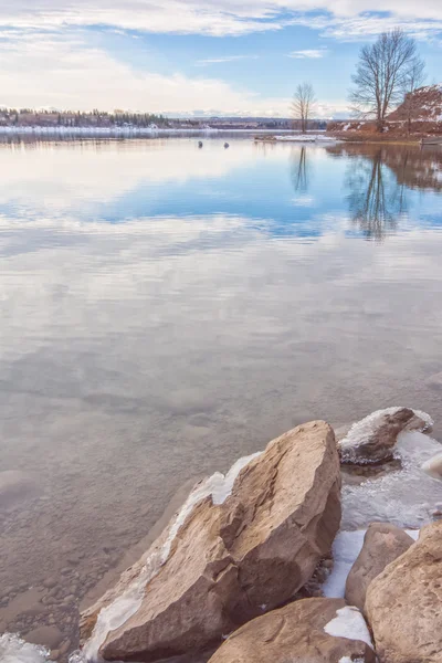 Winter op de Glenmore Reservoir — Stockfoto