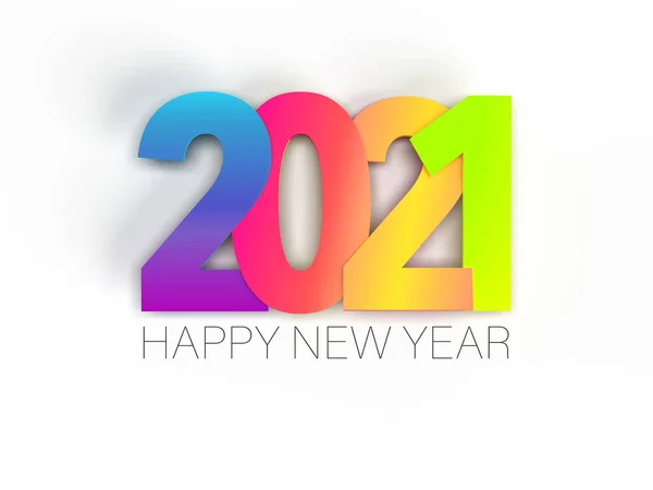 3d render. 2021 Happy New Year background. 2021 Number paper art Text Design — Stock Photo, Image