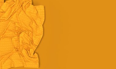 Merino yünü büyük turuncu bir battaniye ördü. Şükran Günü, Cadılar Bayramı. 3d hazırlayıcı