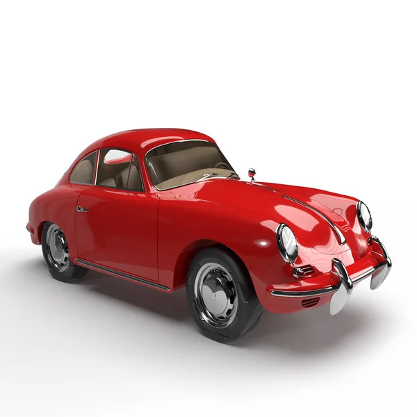 Rendu Voiture Jouet Vintage Rouge Porsche 356 Sur Fond Blanc — Photo