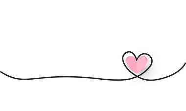 One paper heart on white background for valentines, women, mother day greeting