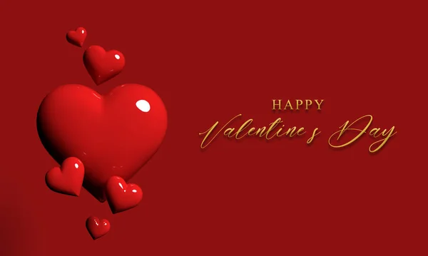 Background with red hearts and copy space. Valentines Day, Mothers Day, Womens Day — Photo