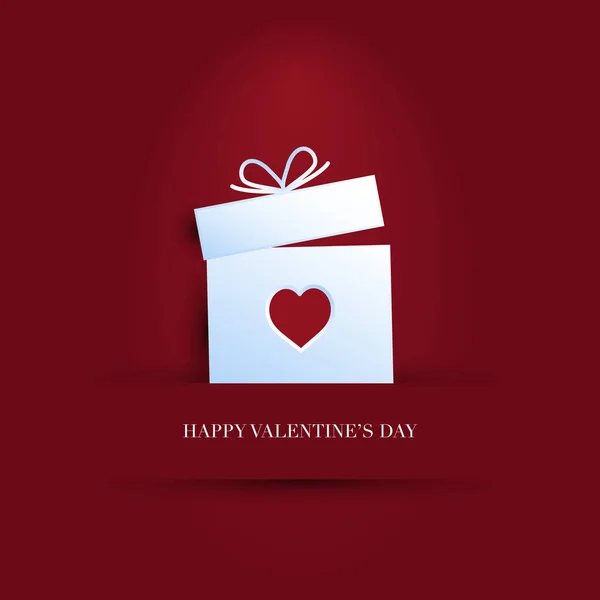 Illustration Saint-Valentin avec boîte cadeau et symbole de coeur pour la publicité — Image vectorielle