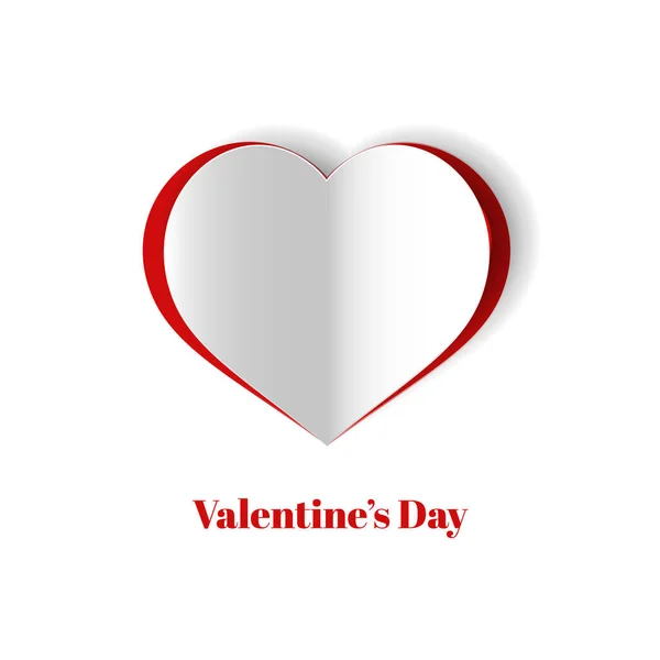 Coeur d'amour coupé en papier blanc pour la Saint-Valentin ou toute autre carte d'invitation Love — Image vectorielle