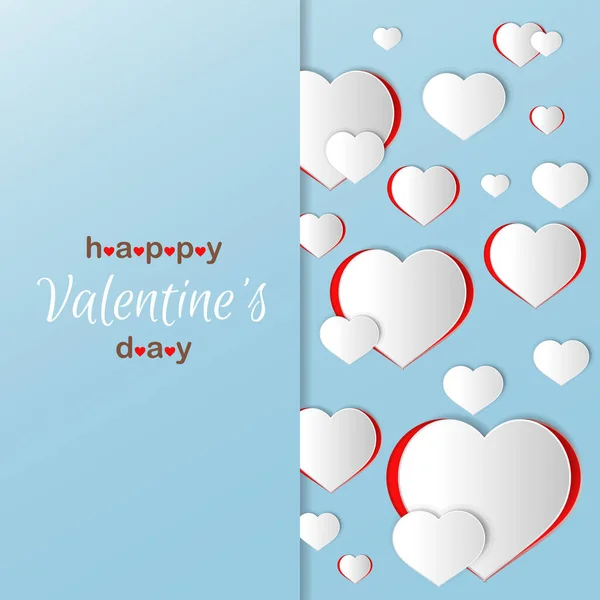 Valentines fond de fête avec des coeurs de papier — Image vectorielle