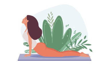 Gözleri kapalı, yoga duruşunda meditasyon yapan sakin bir kadın.