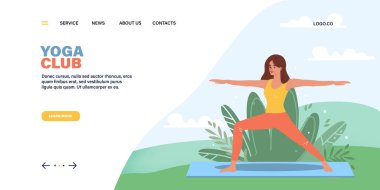 Yoga sitesi ya da kadınlarla açık hava aktiviteleri için iniş sayfası şablonu