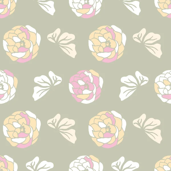 Basit, soyut çiçekler ve kusursuz vektör desenli yapraklar. Klasik, romantik ve sanatsal tasarım için mükemmel..