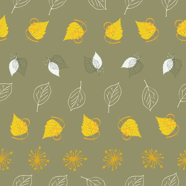 Fall Autumn Leaves Seamless Vector Pattern — Stock Vector