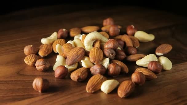 A mound of mixed nuts — Stock Video