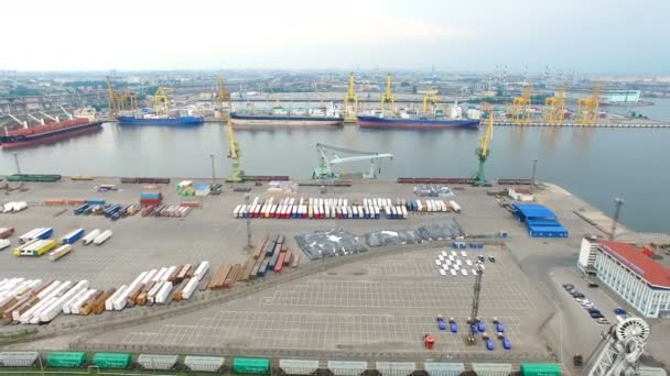 Le grand port Saint-Pétersbourg, vue aérienne — Video