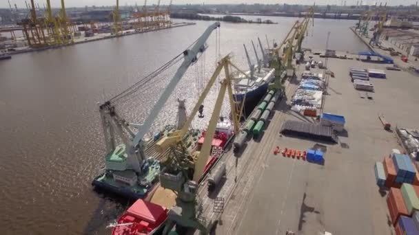 大きなポート サンクトペテルブルグ、空撮 — ストック動画