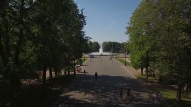 parkta çeşmenin havadan görünümü