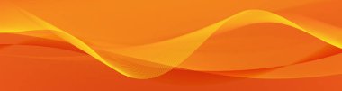 Modern soyut panoramik arkaplan, eğimli bir zeminde turuncu dalga çizgileri barındırıyor. İş pankartları için dinamik bir grafik tasarımı ideal.
