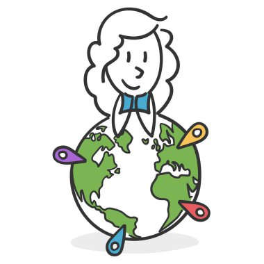 Çubuk kız bitmek bilmeyen haberleri okuyor. Sonuç beklentisi kötü olan iş kızı kavramı