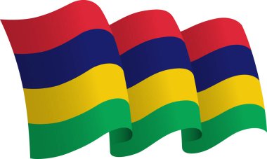 Mauritius bayrağı. Hareket ve el sallama etkisi gösteren kurdele tarzı bir bayrak. Zarif kıvrımlar ve gerçekçi gölgeleme hareket hissi yaratır. Uluslararası projeler, seyahat materyalleri ve kültürel sunumlar için ideal