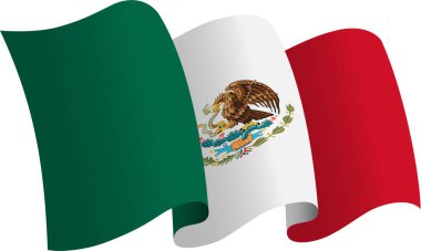 Flag of Mexico. Ribbon style flag that conveys a sense of movement and waving effect. The elegant curves and realistic shading create a sense of motion. Ideal for international projects, travel materials and cultural presentations