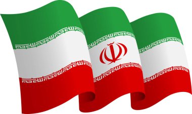 İran bayrağı. Hareket ve el sallama etkisi gösteren kurdele tarzı bir bayrak. Zarif kıvrımlar ve gerçekçi gölgeleme hareket hissi yaratır. Uluslararası projeler, seyahat materyalleri ve kültürel sunumlar için ideal