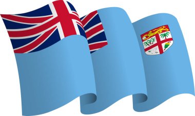 Fiji bayrağı. Hareket ve el sallama etkisi gösteren kurdele tarzı bir bayrak. Zarif kıvrımlar ve gerçekçi gölgeleme hareket hissi yaratır. Uluslararası projeler, seyahat materyalleri ve kültürel sunumlar için ideal