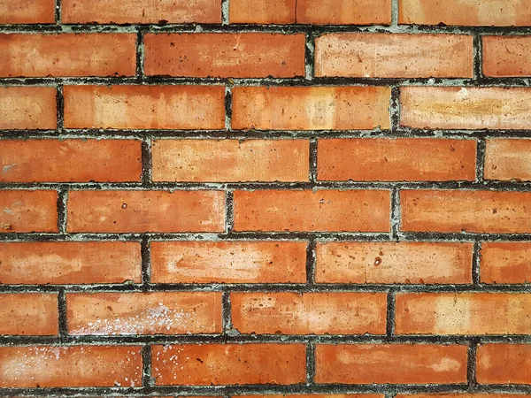 The brick wall of red color, wide panorama of masonry. Background of old vintage brick wall.