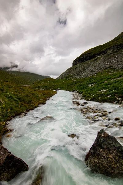 Clear Water Wild Mountain Stream Switzerland Lac Moiry Water Motion — Stock Photo, Image