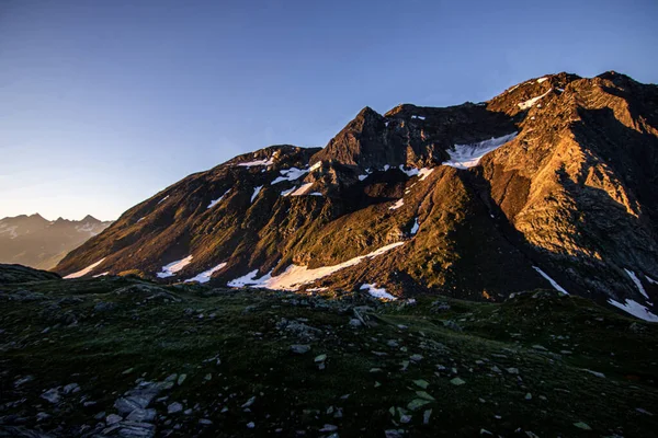 Východ Slunce Nad Švýcarskými Alpami Švýcarsko — Stock fotografie