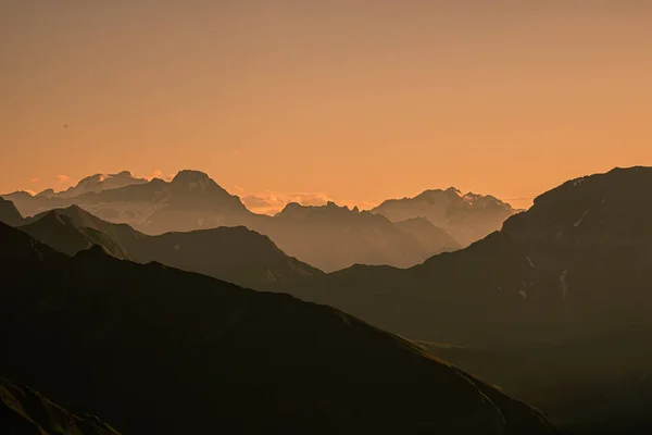 Soluppgång Över Schweiziska Alperna Schweiz — Stockfoto