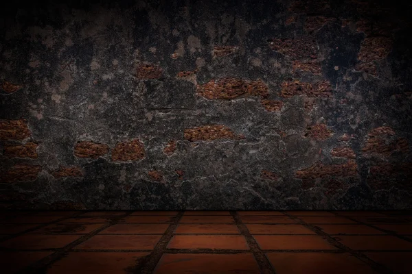 Eski beton duvar ve zemin fayans. 