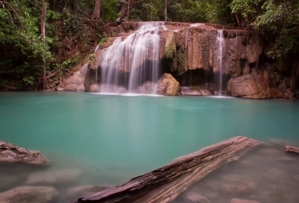 Deep Forest Erawan Waterfall National Park Waterfall In Kanchanaburi, Thailand. — Stock Photo, Image