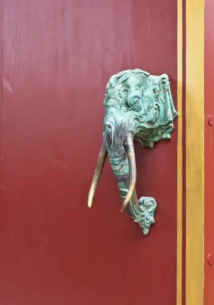 코끼리 머리는 문 손잡이. — 스톡 사진