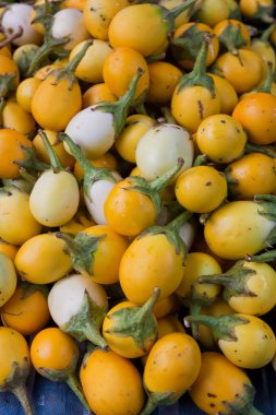 Taze piyasada satılan sarı domates.