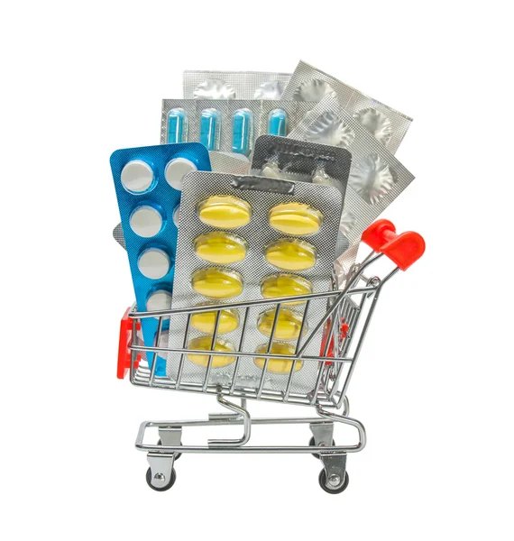 Hapları ile alışveriş arabası.