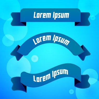 Şerit afiş retro vektör çizim ayarla