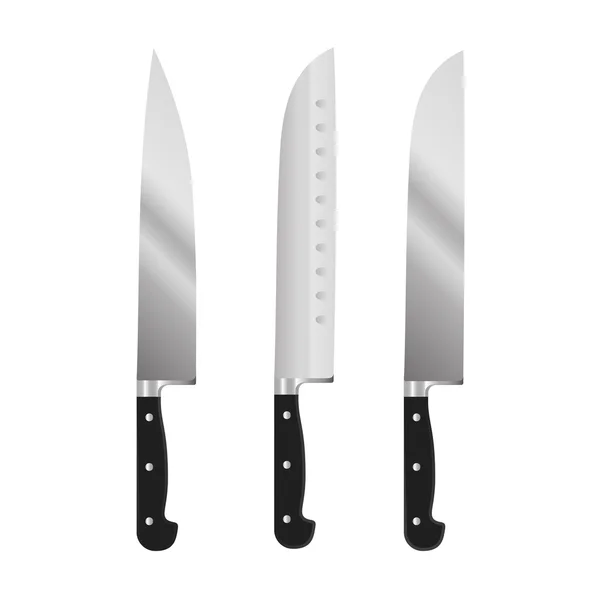 Knife set vector chief vector kitchen — Stock Vector