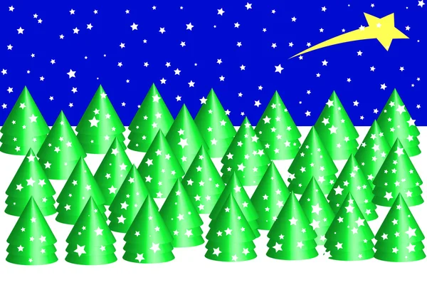 Weihnachtswald Hintergrund - Illustration — Stockfoto